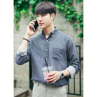 Button-down Striped Linen Shirt