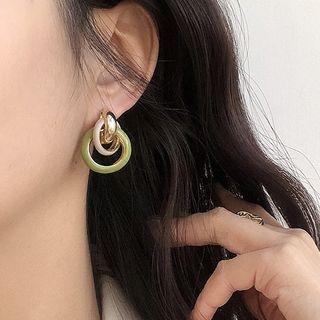 Interlocking Alloy Hoop Dangle Earring