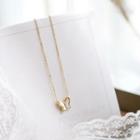 Shell Butterfly Pendant Necklace 1 Pc - White Shell & Butterfly - Gold - One Size
