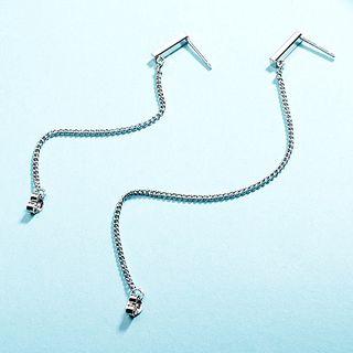 Asymmetric Earring 1 Pair - Asymmetric - White Gold - One Size