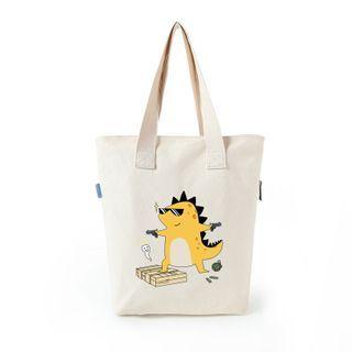 Dinosaur Print Canvas Shopper Bag