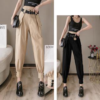 High-waist Cargo Cropped Jogger Pants