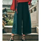 Chinese Style Long-sleeve Top / Wide Leg Pants