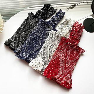 Paisley Print Shirred Camisole Top