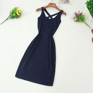 Cross Strap A-line Midi Dress