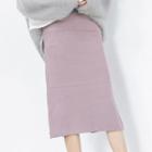 Plain Midi Knit Skirt