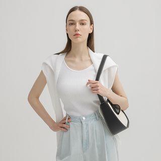 Sleeveless U-neck Ribbed Knit Top