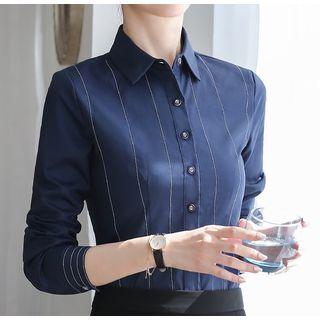 Elbow-sleeve Work Shirt / Pencil Skirt / Dress Pants / Set
