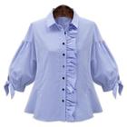 Frill Trim 3/4 Sleeve Shirt