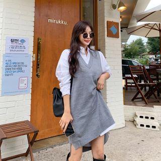 V-neck Dip-back Longline Vest