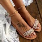 Rhinestone Leaf Sandals