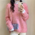 Fluffy Sweater / Long-sleeve Turtle-neck T-shirt