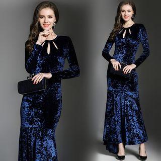 Velvet Long Sleeve Maxi Dress