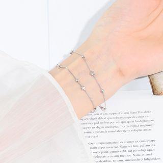 925 Sterling Silver Star Layered Bracelet One Piece - Star Layered Bracelet - One Size