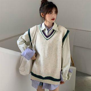 Sweater Vest / Pinstriped Shirt