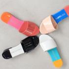 Color-block Pvc Flat Sandals