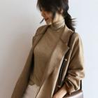 Faux-suede Open Chesterfield Coat