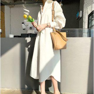 Pastel Color Long Cotton Shirtdress