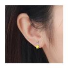 Asymmetric Stud Earring 1 Pair - Yellow & Pink - One Size