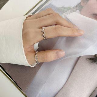 Chain / Zigzag Sterling Silver Open Ring