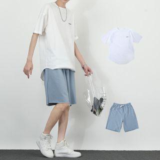 Set: Elbow-sleeve T-shirt + Drawstring Shorts