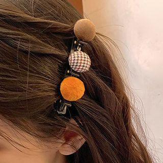 Flocking Fabric Bead Hair Clip