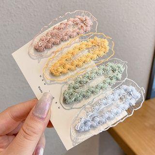 Set Of 2: Mesh Ruffled Hair Clip