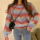 Striped Chunky Sweater As Shown In Figure - One Size