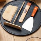 Stainless Steel Spatula / Silicone Dough Scraper / Bamboo Crepe Spreader / Cooking Oil Brush / Set