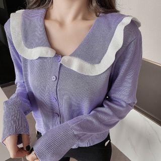 Collared Cardigan Purple - One Size