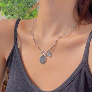 Smiley Pendant Alloy Necklace 1 Piece - Necklace - Silver - One Size
