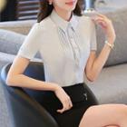 Pintuck Short-sleeve Shirt