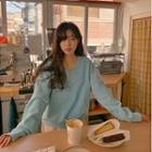 V-neck Color Sweatshirt