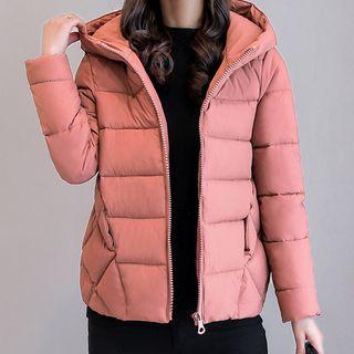 Hooded Padded Jacket Pink - L