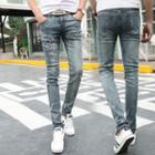 Lettering Slim-fit Jeans