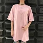 Chain Detail Elbow-sleeve T-shirt