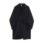 Asymmetric Shirt Dress Black - One Size