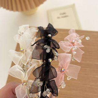 Faux Crystal Lace Bow Headband