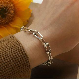 925 Sterling Silver Bracelet Sl0165 - Silver - One Size