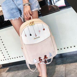 Animal Embroidery Backpack Pink - One Size