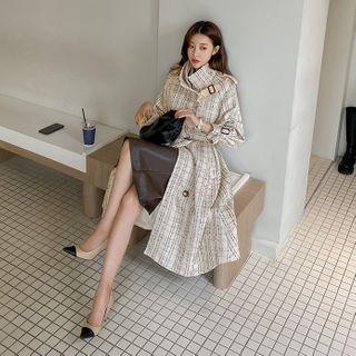 Fringed Tweed Trench Coat