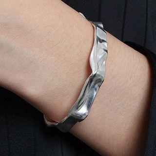 Irregular Sterling Silver Open Bangle Silver - One Size