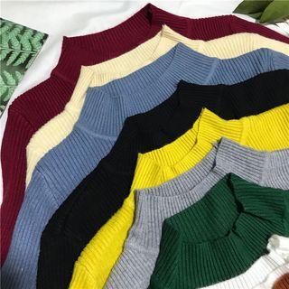 Long Sleeve Plain Mock Neck Top