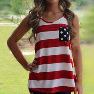 Striped Bow Back Tank Top
