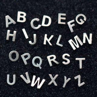 925 Sterling Silver Alphabet Stud Earring