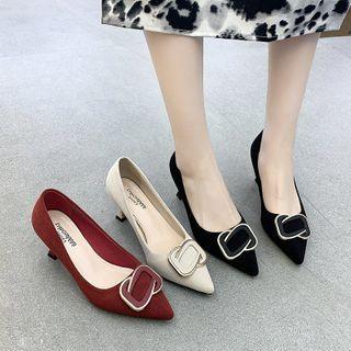 Buckled Pointy-toe Stiletto Heel Pumps