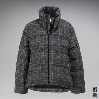 High-neck Glen-plaid Padded Jacket