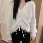 Drawstring Sweater Milky White - One Size