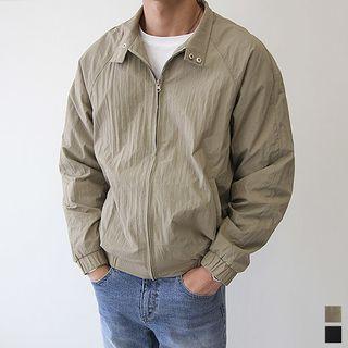 Stand-collar Raglan-sleeve Windbreaker