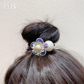 Faux Crystal Flower Hair Tie As Shown In Figure - One Size